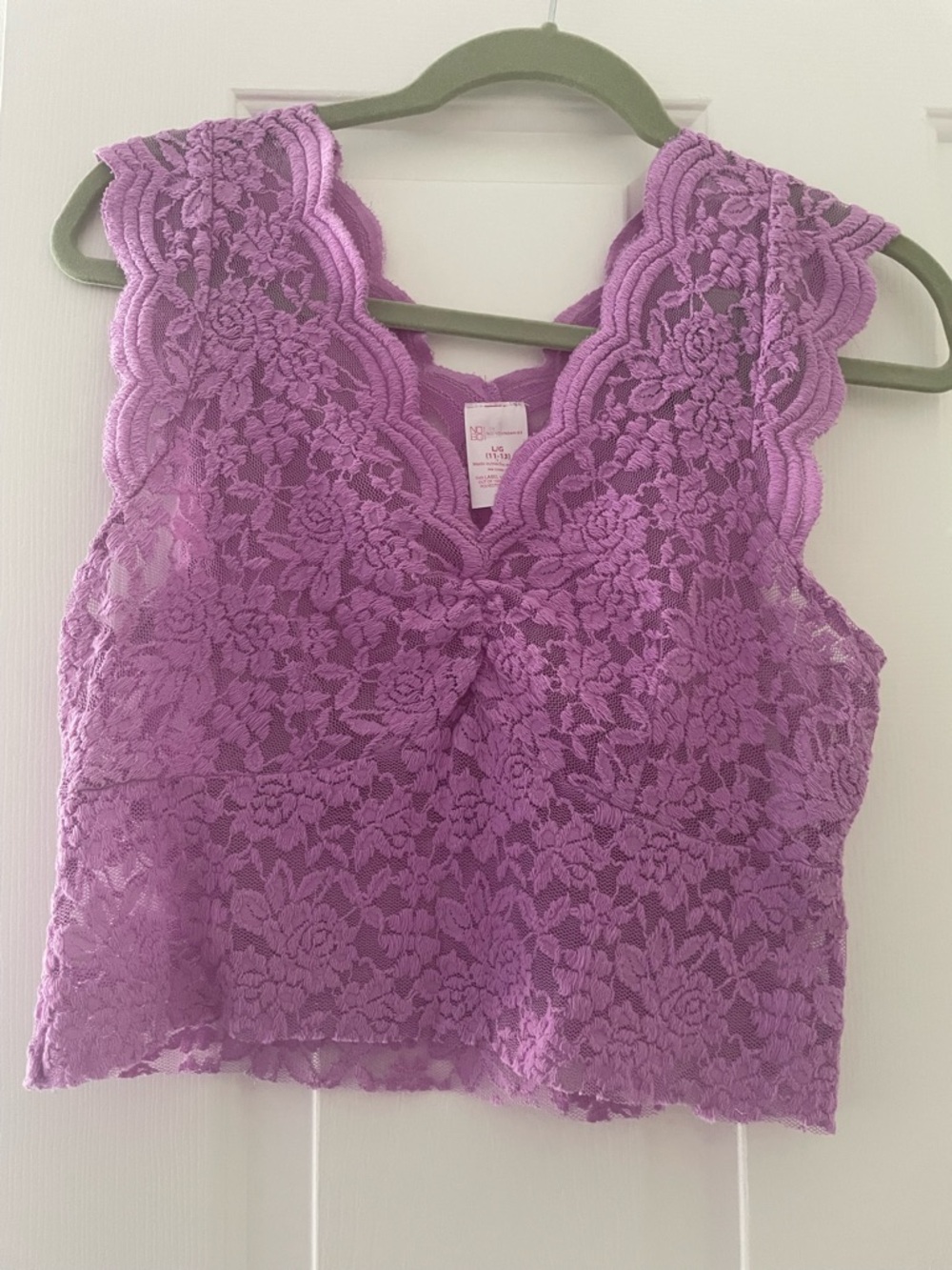 No Boundaries Lace V-Neck Purple Crop Top